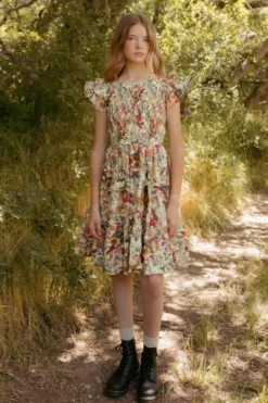 Mini Hattie Dress in Rose Vine