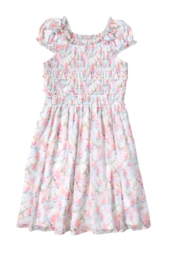 Mini Kyla Dress in Watercolor Orchids