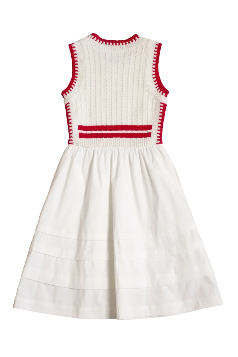 Mini Lisbon Dress in Ivory & Firework Red