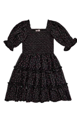 Mini Madeline Dress in Black Ditsy Floral
