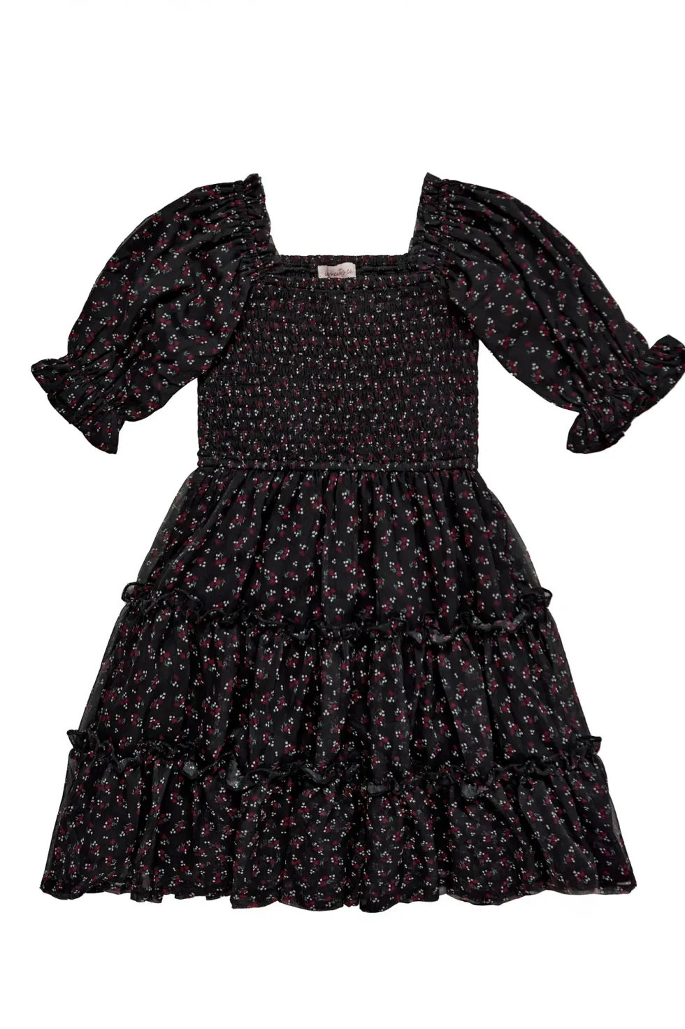 Mini Madeline Dress in Black Ditsy Floral