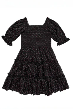 Mini Madeline Dress in Black Ditsy Floral