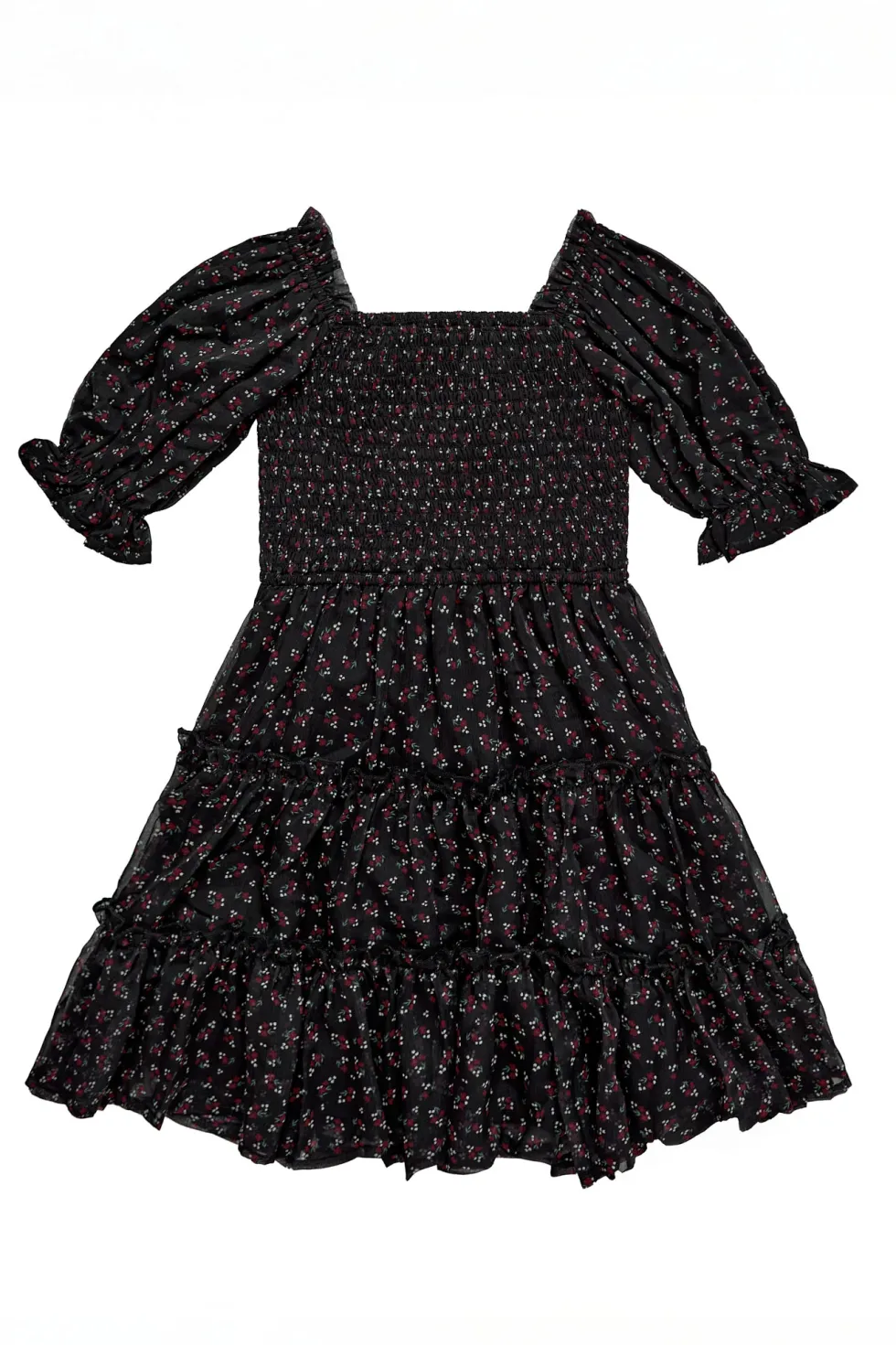 Mini Madeline Dress in Black Ditsy Floral
