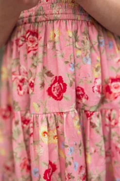 Mini Madeline Dress in Pink Vintage Poppies