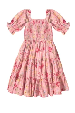 Mini Madeline Dress in Pink Vintage Poppies