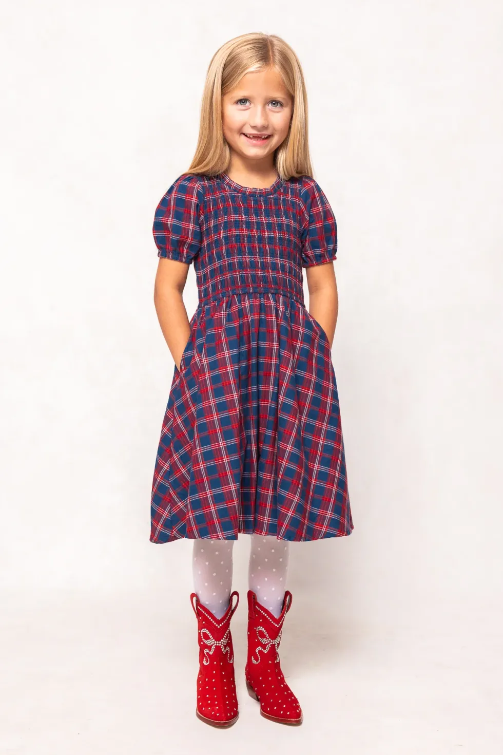 Mini Mariah Dress in Mariner Tartan