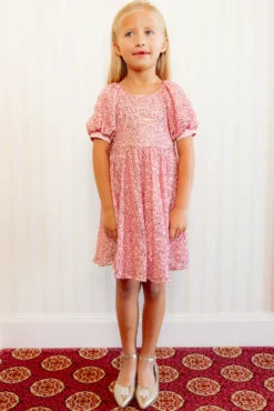 Mini Marisol Dress in Pink Sequin