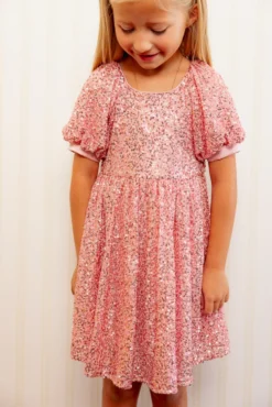 Mini Marisol Dress in Pink Sequin