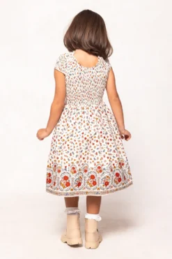 Mini Marlow Cap Sleeve Dress in Cream Ditsy Floral