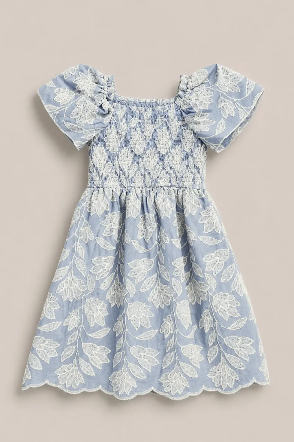 Mini Ophelia Dress in Mosaic Embroidery