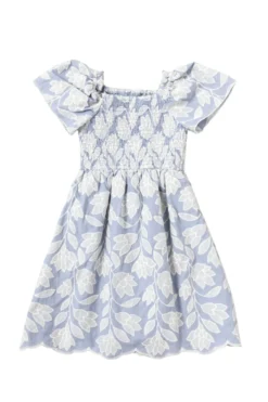 Mini Ophelia Dress in Mosaic Embroidery