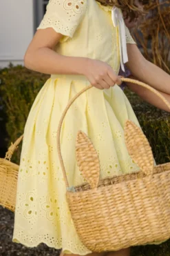 Mini Penny Dress in Butter Yellow Eyelet