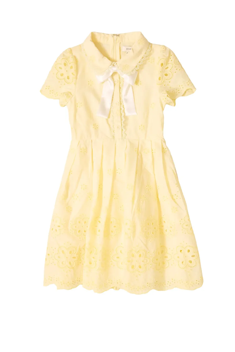 Mini Penny Dress in Butter Yellow Eyelet