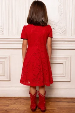 Mini Penny Dress in Red Lace
