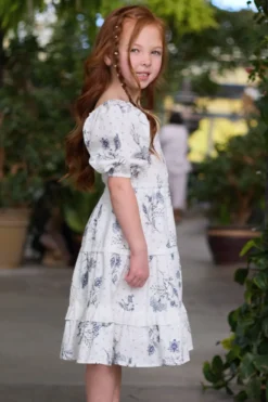 Mini Roselyn Dress in Blue Enchanted Floral