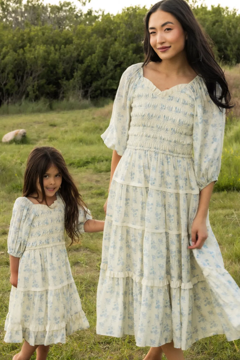 Mini Roselyn Dress in Ivory Porcelain Fleur