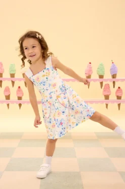 Mini Rue Play Dress in Blue Bouquet
