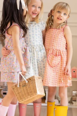 Mini Rue Play Dress in Handpainted Flora Stripe
