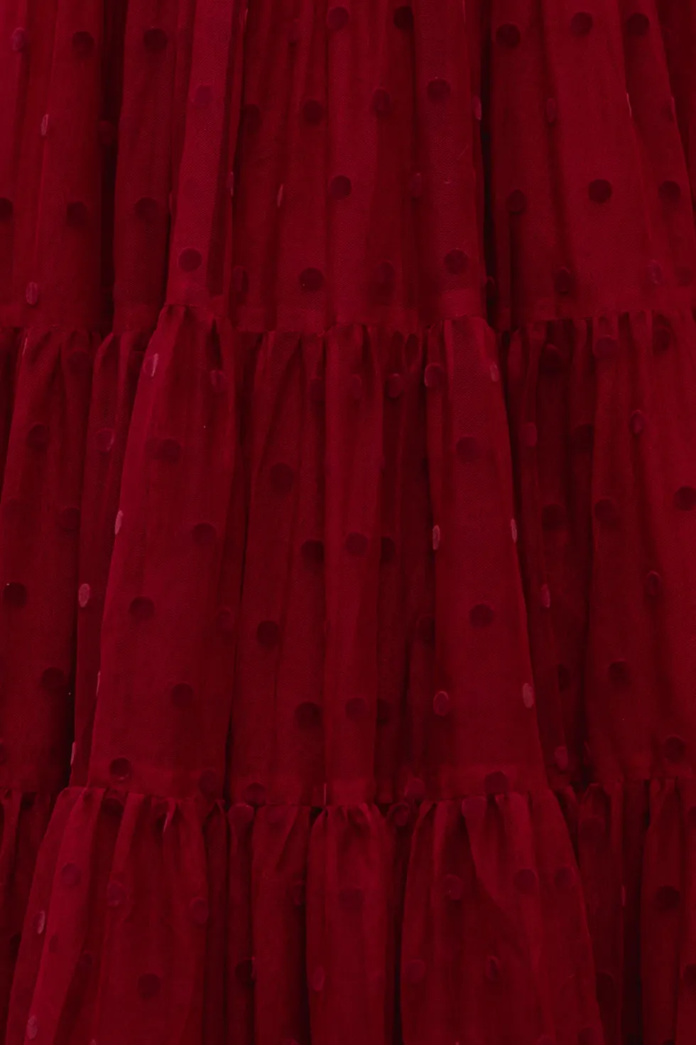 Mini Solange Dress in Burgundy Tulle
