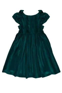 Mini Tiara Dress in Green Velvet