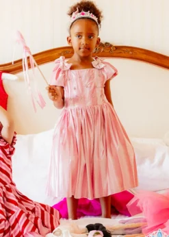 Mini Tiara Dress in Pink Velvet