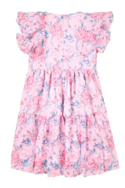 Mini Trixie Dress in Pink Sketched Flower Chiffon