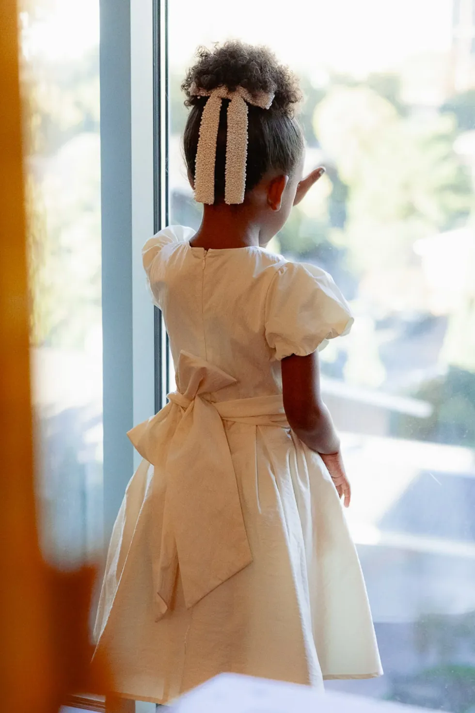 Mini Wrenley Dress in Cream Taffeta