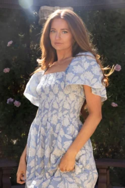 Ophelia Dress in Mosaic Embroidery