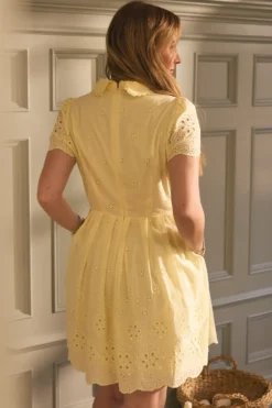 Penny Dress in Butter Yellow Eyelet