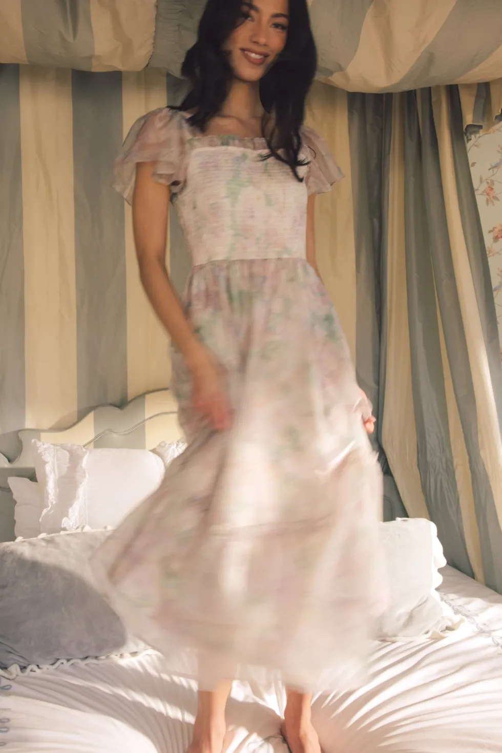 Rhiannon Dress in Painted Bloom