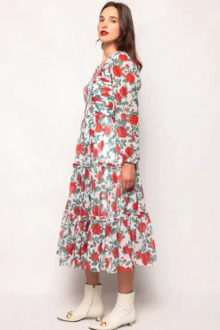 Selena Dress in Red Roses