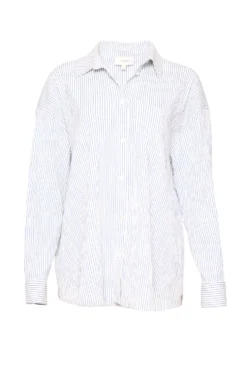 Sevilla Top in Blue & White Pinstripe