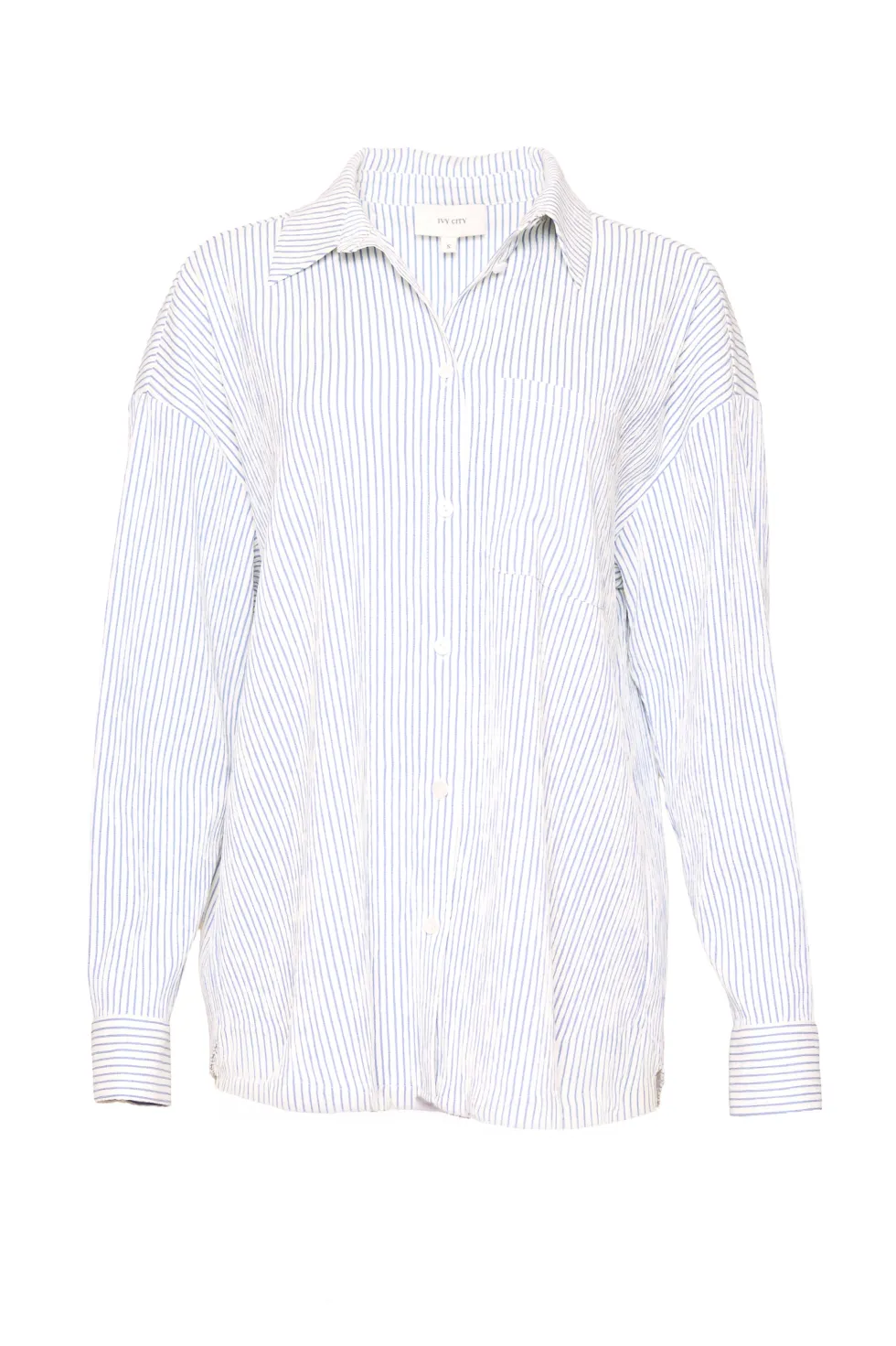 Sevilla Top in Blue & White Pinstripe