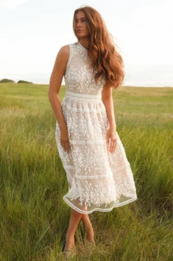 Sicily Sleeveless Dress in White