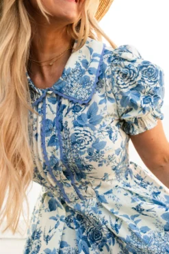 Sophia Dress in Blue Floral