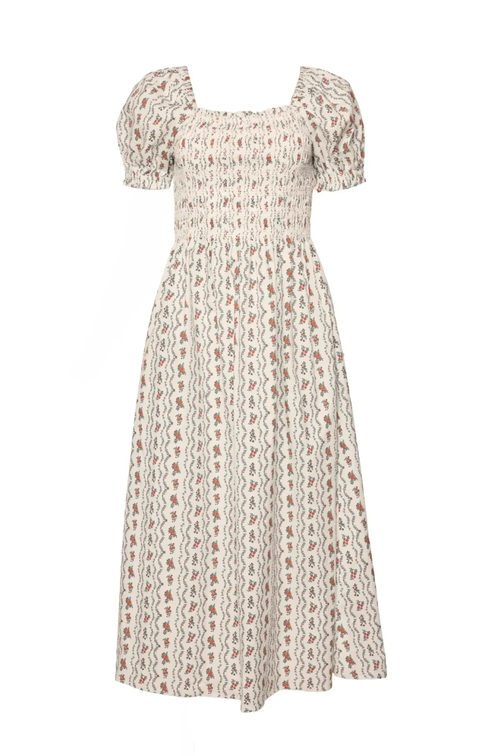 Sunday Best Dress in Linear Poppy Woodblock