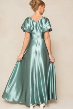 Tessie Dress in Seaglass Satin