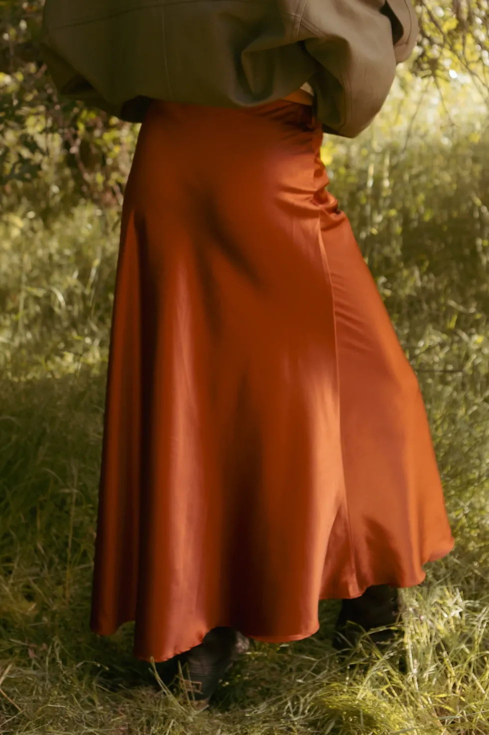 Tiff Maxi Skirt in Copper
