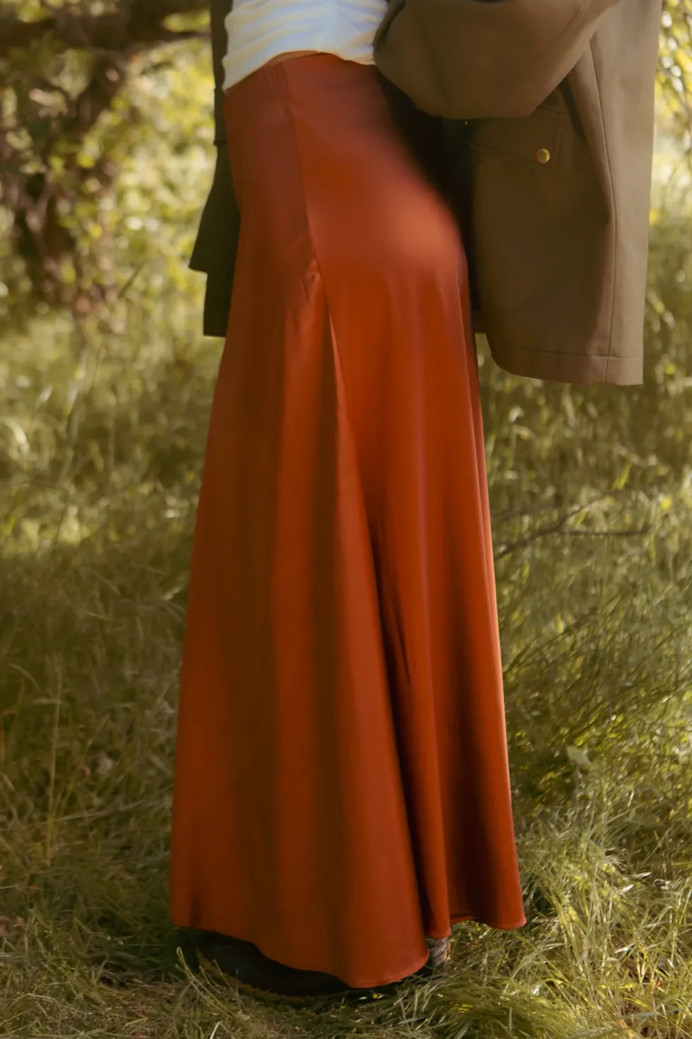 Tiff Maxi Skirt in Copper
