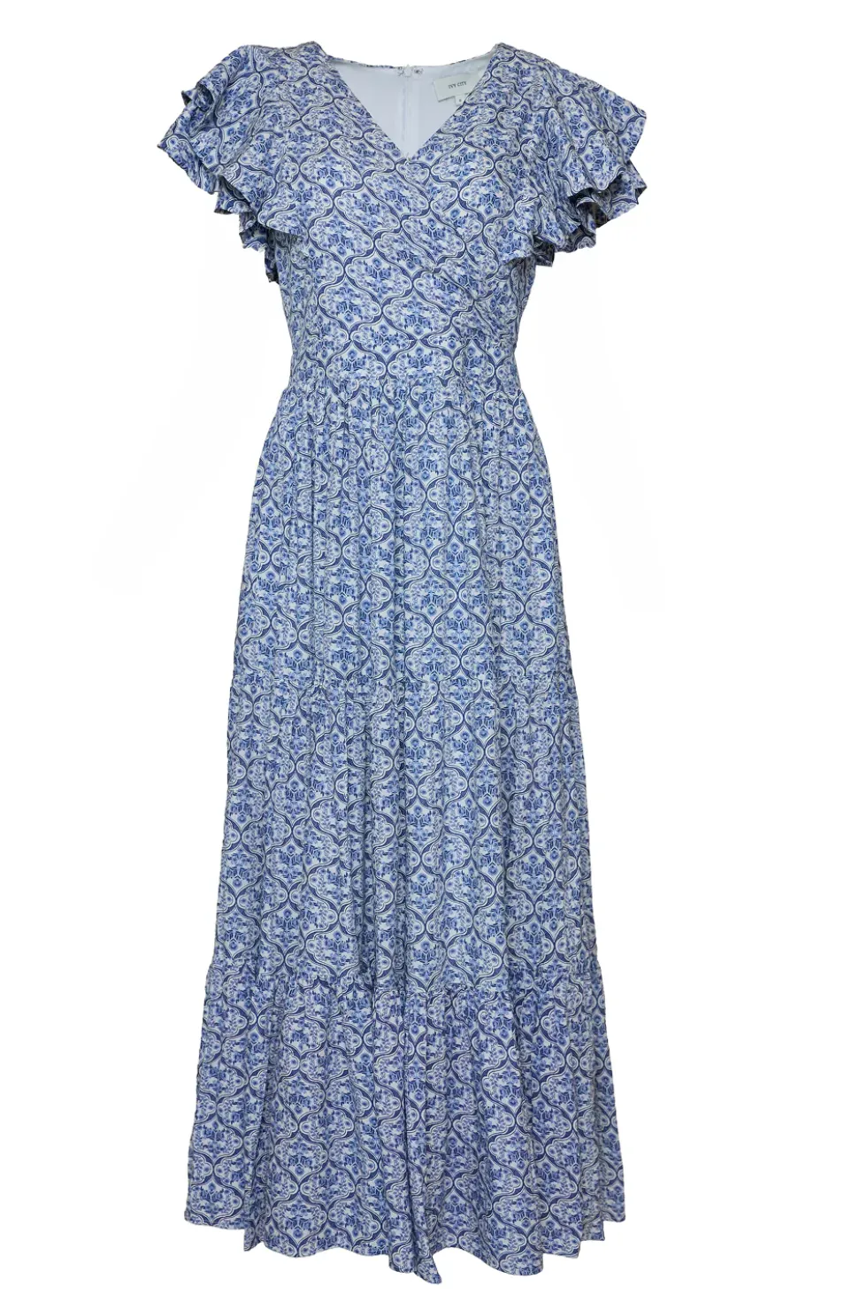 Trixie Dress in Blue Moroccan Tile