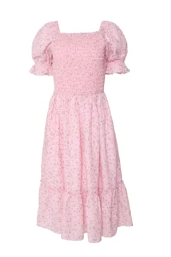 Valencia Dress in Pink Ditsy Floral