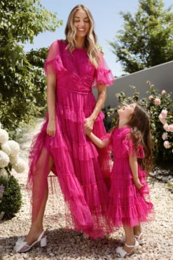 Whimsical Dress in Fuchsia