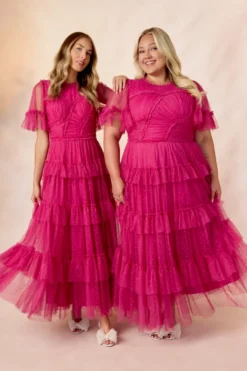 Whimsical Dress in Fuchsia