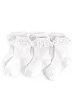 White Lace Midi Socks 3-Pack