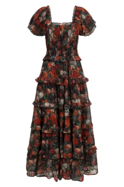 Winnie Dress in Midnight Roses